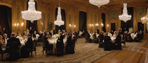 ballroom,exclusive banquet,long table,dining room,royal interior,kristbaum ball,crown palace,wade rooms,grand hotel,napoleon iii style,downton abbey,restaurant bern,fine dining restaurant,ornate room,event venue,europe palace,function hall,wedding banquet,philharmonic orchestra,reception,Art,Classical Oil Painting,Classical Oil Painting 15