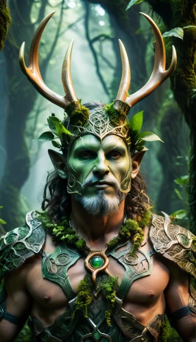 forest man,poseidon god face,faun,shaman,druid,forest king lion,green skin,anahata,pagan,dryad,sea god,shamanic,shamanism,druids,green dragon,trioceros,poseidon,fantasy portrait,minotaur,orc,Photography,General,Sci-Fi