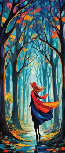 red riding hood,little red riding hood,ballerina in the woods,red cape,caped,cloak,autumn background,world digital painting,falling on leaves,little girl in wind,autumn forest,the autumn,fantasy picture,girl with tree,autumn landscape,enchanted forest,throwing leaves,wonderland,forest of dreams,celebration cape,Conceptual Art,Oil color,Oil Color 24