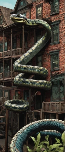 snake staff,anaconda,blue snake,flying snake,popeye village,noorderleech,rod of asclepius,serpent,stack of tires,snake,thatch roofed hose,gar,pointed snake,wyrm,snake tree,tentacle,green snake,snakes,groundsnake,constrictor,Conceptual Art,Fantasy,Fantasy 08