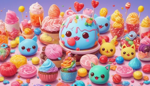 cupcake background,kawaii ice cream,kawaii snails,candy cauldron,kawaii foods,marshmallow art,candy pattern,kawaii food,bonbon,birthday banner background,candies,cupcake paper,heart candies,stylized macaron,colored icing,confectionery,heart candy,marzipan figures,easter background,candy shop,Illustration,Japanese style,Japanese Style 18