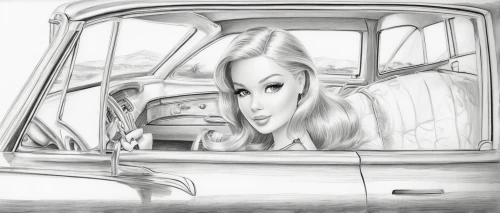 car drawing,campervan,woman in the car,girl in car,vwbus,muscle car cartoon,cartoon car,camper van,illustration of a car,camper van isolated,ford transit,witch driving a car,simca,mamie van doren,motorhome,the old van,isetta,pin up girl,van,rockabilly,Illustration,Black and White,Black and White 30