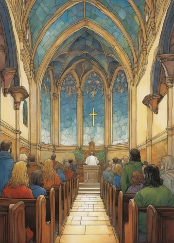 church painting,eucharist,chapel,church faith,holy communion,christ chapel,church choir,sanctuary,catholicism,choir,eucharistic,church religion,sacrament,easter vigil,pentecost,holy places,holy place,tabernacle,sermon,stained glass windows,Illustration,Realistic Fantasy,Realistic Fantasy 04