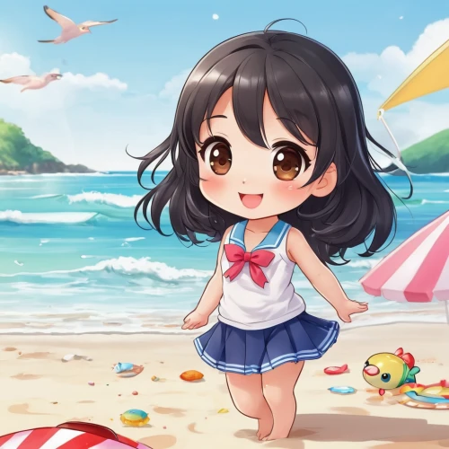 beach background,summer background,beach scenery,himuto,ocean background,honolulu,candy island girl,sanya,seaside,sea ocean,summer anemone,chibi girl,beach umbrella,summer icons,transparent background,seaside country,summer day,beach,seaside daisy,ocean,Illustration,Japanese style,Japanese Style 01