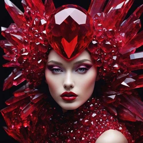 scarlet witch,queen of hearts,headdress,diamond red,red ginger,showgirl,headpiece,darth talon,red chief,feather headdress,crimson,red snowflake,rubies,masquerade,venetian mask,ruby red,shades of red,red flower,western red lily,rouge,Photography,Black and white photography,Black and White Photography 09