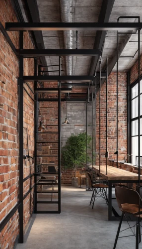 loft,modern office,corten steel,wooden beams,steel beams,industrial design,steel stairs,working space,brick house,creative office,offices,warehouse,red brick,hallway space,steel scaffolding,brickwork,kitchen design,daylighting,loading dock,room divider,Illustration,Japanese style,Japanese Style 18