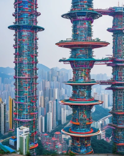 shanghai,futuristic landscape,urban towers,chinese architecture,kowloon,futuristic architecture,taipei,hong kong,power towers,chongqing,electric tower,taipei 101,futuristic,skyscrapers,pyongyang,towers,nanjing,wuhan''s virus,international towers,steel tower,Illustration,Abstract Fantasy,Abstract Fantasy 08