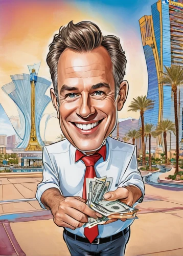 las vegas entertainer,an investor,caricaturist,caricature,financial advisor,high-wire artist,advertising figure,white-collar worker,paypal icon,grow money,investor,monte carlo,stock broker,billionaire,banker,gambler,auto financing,linkedin icon,glut of money,money rain,Illustration,Abstract Fantasy,Abstract Fantasy 23