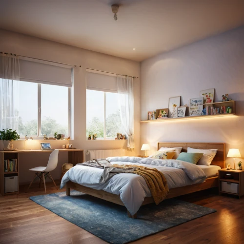 modern room,bedroom,3d rendering,sleeping room,smart home,loft,sky apartment,shared apartment,great room,children's bedroom,home interior,guest room,render,modern decor,apartment,danish room,an apartment,room divider,bedroom window,canopy bed,Photography,General,Commercial