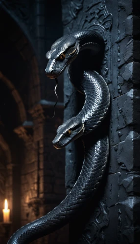 serpent,basilisk,pointed snake,emperor snake,black snake,kingsnake,wyrm,king snake,black dragon,snake's head,python,king cobra,snake,black mamba,flying snake,cobra,thunder snake,rattlesnake,rat snake,african house snake,Conceptual Art,Fantasy,Fantasy 11