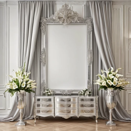 dressing table,bridal suite,decorative frame,chiavari chair,art nouveau frames,chiffonier,flower frames,ornate room,art deco frame,wedding frame,art nouveau frame,interior decoration,corinthian order,armoire,beauty room,pearl border,interior decor,picture frames,mirror frame,decorates