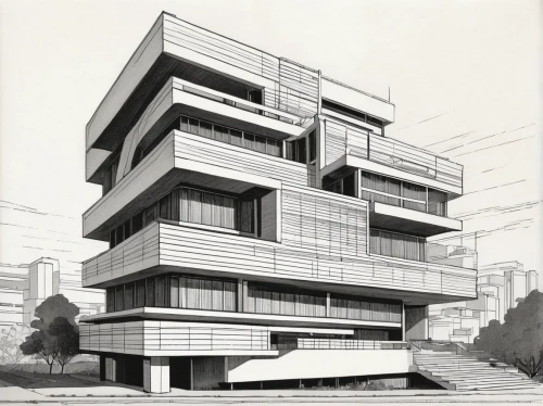habitat 67,brutalist architecture,modern architecture,cubic house,arq,kirrarchitecture,archidaily,contemporary,house drawing,arhitecture,orthographic,c20,modern house,futuristic architecture,condominium,block of flats,modern building,residential tower,apartment block,architectural,Illustration,American Style,American Style 01