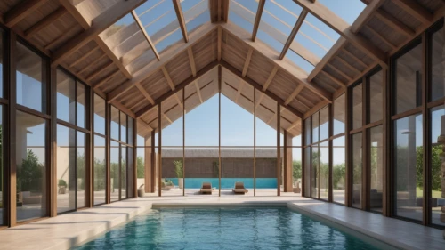 pool house,glass roof,summer house,timber house,wooden beams,folding roof,dunes house,roof lantern,dug-out pool,aqua studio,chalet,roof landscape,wooden roof,leisure facility,floating huts,luxury property,luxury home interior,holiday villa,swimming pool,frame house,Photography,General,Natural