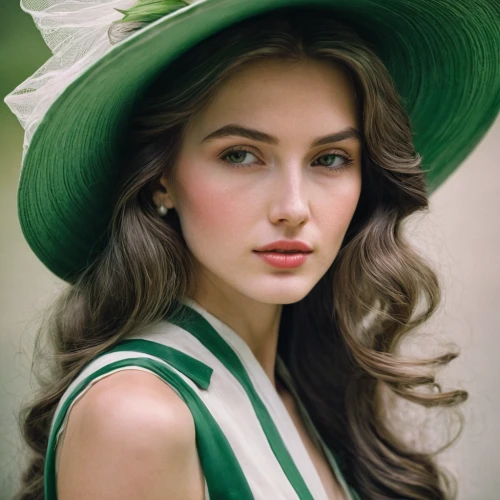 beret,girl wearing hat,green dress,in green,irish,leather hat,green and white,woman's hat,green jacket,hat,pointed hat,heather green,green,vintage woman,fedora,paloma,brown hat,panama hat,the hat-female,women's hat,Conceptual Art,Fantasy,Fantasy 04