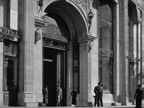 palais de chaillot,old stock exchange,saint george's hall,stock exchange,french train station,treasury,colonnade,entablature,via della conciliazione,train station passage,13 august 1961,year of construction 1937 to 1952,capitole,year of construction 1954 – 1962,twenties of the twentieth century,union station,athenaeum,trocadero,the bank,banking operations,Photography,Black and white photography,Black and White Photography 08