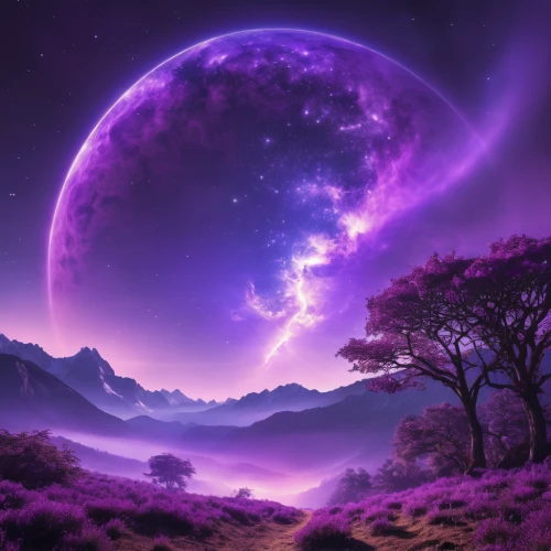 purple landscape,purple moon,purple,purple wallpaper,light purple,purple background,wall,moon and star background,purpleabstract,fantasy landscape,fantasy picture,purple and pink,ultraviolet,ipê-purple,alien planet,violet colour,rich purple,pink-purple,alien world,valley of the moon,Photography,General,Realistic