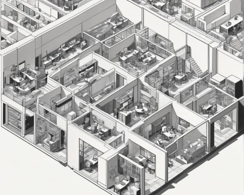 isometric,modern office,offices,office line art,cubical,working space,office space,computer room,creative office,the server room,ikea,escher,an apartment,office,office worker,architect plan,layout,office desk,office buildings,place of work women,Illustration,Black and White,Black and White 19