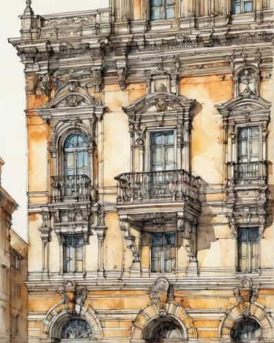 watercolor paris balcony,facade painting,lecce,watercolor paris,sicily window,watercolor paris shops,old havana,facades,siracusa,baroque building,watercolor,ancient roman architecture,watercolor painting,classical architecture,old architecture,aix-en-provence,watercolor shops,casa fuster hotel,seville,buildings italy,Illustration,Paper based,Paper Based 03