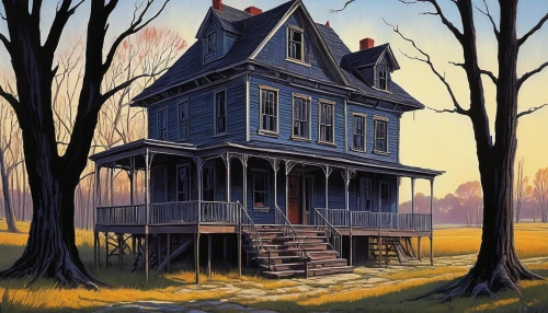 witch house,the haunted house,witch's house,haunted house,lonely house,house painting,house in the forest,wooden house,crooked house,creepy house,little house,doll's house,abandoned house,cottage,old house,house silhouette,old home,ancient house,summer cottage,two story house,Illustration,Retro,Retro 14