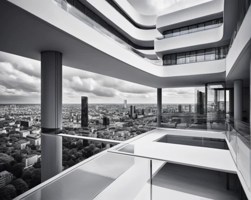 modern architecture,sky apartment,kirrarchitecture,penthouse apartment,skyscapers,glass facades,archidaily,japanese architecture,glass facade,arhitecture,residential tower,architecture,structural glass,daylighting,block balcony,contemporary,highrise,futuristic architecture,observation deck,the observation deck,Photography,Black and white photography,Black and White Photography 01