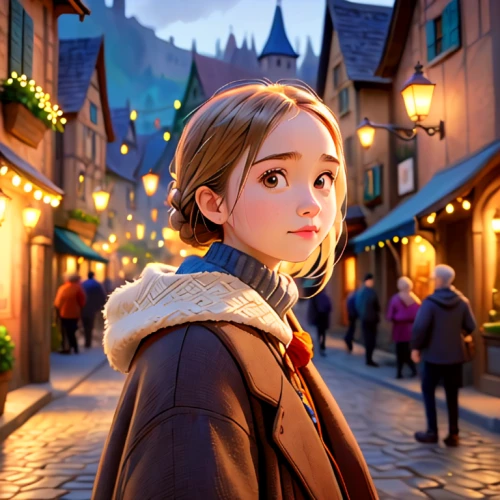 colmar,russo-european laika,cinnamon girl,colmar city,elsa,cute cartoon character,rapunzel,agnes,christmas movie,laika,disney character,girl with bread-and-butter,blonde girl with christmas gift,tangled,city ​​portrait,the little girl,elf,christmas trailer,christmas town,shanghai disney