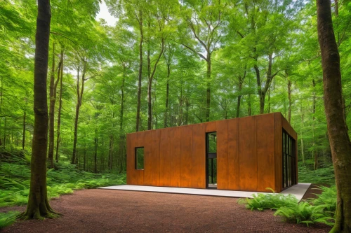 corten steel,forest chapel,timber house,house in the forest,wooden sauna,archidaily,inverted cottage,cubic house,forest workplace,wood doghouse,wooden house,mirror house,cube house,wooden hut,eco-construction,chestnut forest,modern architecture,eco hotel,frame house,dunes house,Art,Classical Oil Painting,Classical Oil Painting 39