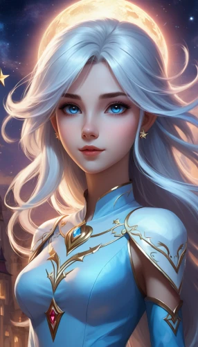 elsa,show off aurora,aurora,the snow queen,elza,eufiliya,fantasy portrait,winterblueher,white rose snow queen,lux,ice queen,custom portrait,portrait background,zodiac sign libra,blue enchantress,luna,star mother,fantasia,venera,opal,Illustration,Realistic Fantasy,Realistic Fantasy 01