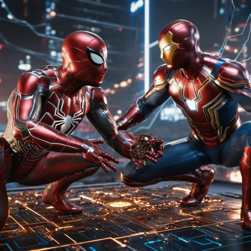 civil war,cg artwork,marvel,community connection,versus,spider-man,the suit,spider network,fighting poses,a meeting,ironman,joining together,unite,iron,iron-man,iron man,connection,crossover,merc,game characters,Photography,General,Sci-Fi