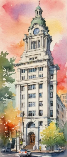 watercolor sketch,tweed courthouse,facade painting,watercolor painting,watercolor,watercolor shops,tokyo station,willis building,color pencil,watercolor paper,pencil color,watercolor macaroon,aurora building,watercolor paint,watercolor tea,office building,water color,capitol square,colorful facade,watercolor pencils,Illustration,Paper based,Paper Based 25