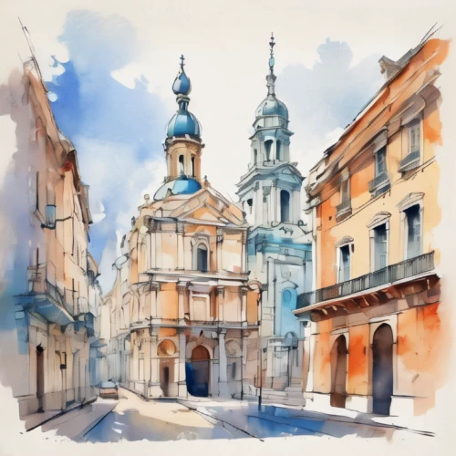 lublin,czech budejovice,krakow,sighisoara,opole,church painting,st petersburg,krumlov,saint petersburg,warsaw,vilnius,saintpetersburg,saint petersbourg,sibiu,watercolor paris,mikulov,oradea,trinità dei monti,zagreb,prague