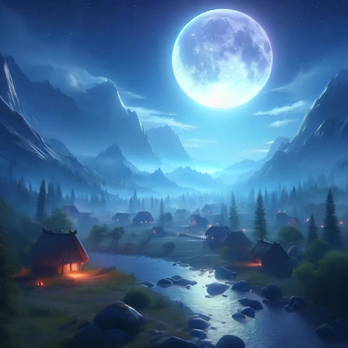 moonlit night,moon and star background,moonlit,fantasy landscape,dusk background,valley of the moon,northrend,owl background,moonlight,moonrise,lunar landscape,druid grove,moon at night,moon valley,landscape background,devilwood,hanging moon,cartoon video game background,moonscape,moonshine