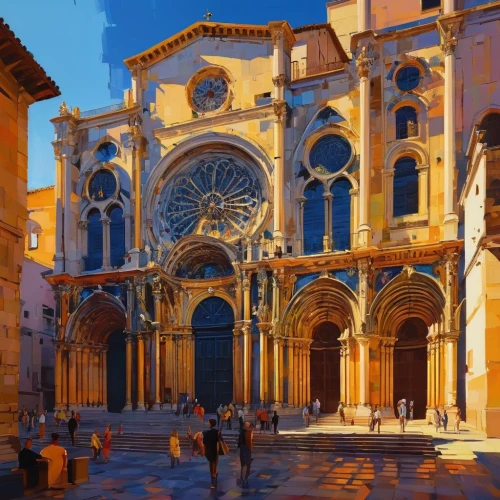 duomo,duomo square,venetian,modena,piazza,verona,venice square,cagliari,terracotta,trinità dei monti,cathedral,milan,piazza san marc,tuscan,church painting,piazza della signoria,taormina,florence,chiesa di sant' ignazio di loyola,genoa,Conceptual Art,Oil color,Oil Color 07