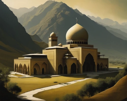 mosques,islamic architectural,persian architecture,big mosque,arabic background,grand mosque,rock-mosque,iranian architecture,monastery,qom province,mosque,oman,king abdullah i mosque,minarets,city mosque,omani,world digital painting,alabaster mosque,muhammad-ali-mosque,morocco,Illustration,Realistic Fantasy,Realistic Fantasy 29