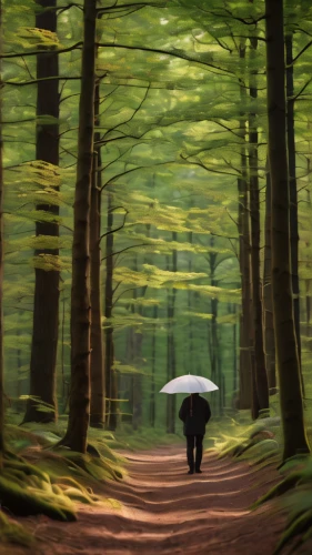 man with umbrella,germany forest,world digital painting,digital painting,forest walk,forest path,beech forest,forest background,deciduous forest,forest landscape,bavarian forest,forest road,walking in the rain,the forest,forest,in the forest,hand digital painting,green forest,forest of dreams,the woods,Photography,General,Commercial
