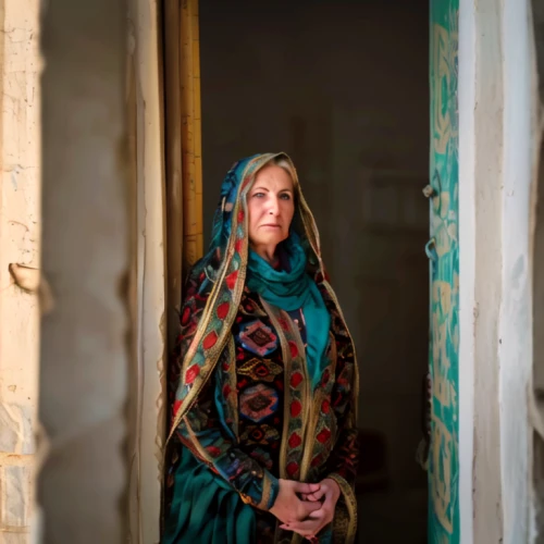 moroccan pattern,bukhara,caravansary,bedouin,portrait of christi,iranian nowruz,woman portrait,muslim woman,ethnic design,iranian,samarkand,turquoise wool,abaya,arab,pamir,arabian,caravanserai,portrait photographers,portrait of a woman,turpan