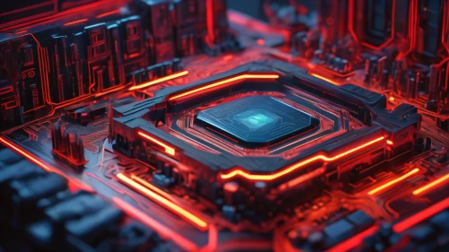 cinema 4d,3d render,circuitry,motherboard,circuit board,processor,render,computer chip,isometric,computer art,cpu,graphic card,fractal environment,computer chips,ryzen,maze,red matrix,3d rendered,mechanical,cyber,Photography,General,Sci-Fi