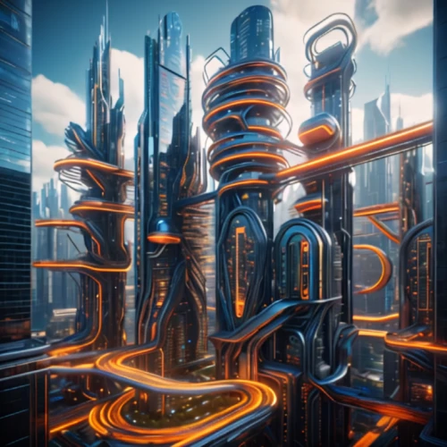futuristic landscape,futuristic architecture,metropolis,futuristic,fantasy city,sci fiction illustration,dystopian,scifi,fractal environment,sci-fi,sci - fi,futuristic art museum,solar cell base,city cities,dystopia,cybernetics,cyberspace,electric tower,utopian,kirrarchitecture