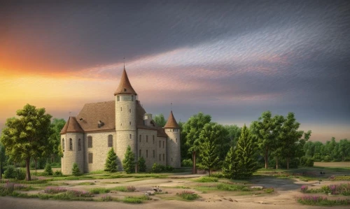 fortified church,transylvania,wooden church,medieval,church painting,medieval castle,fairy tale castle,notre dame de sénanque,templar castle,gothic church,monastery,fairytale castle,fredric church,landscape background,nidaros cathedral,fantasy landscape,medieval town,peter-pavel's fortress,church faith,little church,Common,Common,Natural