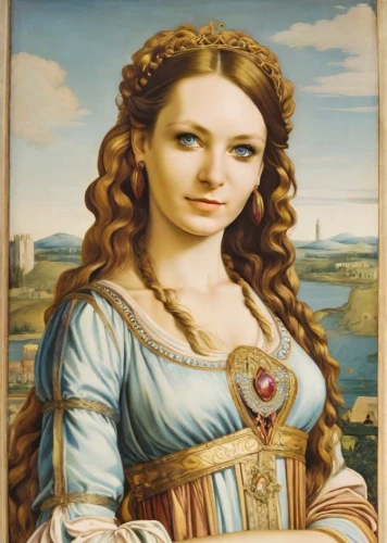 woman holding pie,portrait of a girl,mona lisa,woman with ice-cream,portrait of a woman,queen anne,girl in a historic way,girl with bread-and-butter,the sea maid,girl with a wheel,celtic queen,botticelli,young woman,lucerne,venetia,cepora judith,la violetta,girl with cereal bowl,woman drinking coffee,virgo