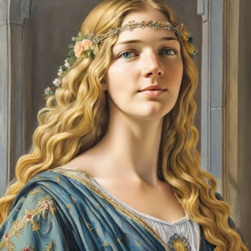 emile vernon,portrait of a girl,girl in a wreath,jessamine,young woman,young girl,laurel wreath,young lady,cepora judith,diadem,mystical portrait of a girl,girl portrait,athena,golden wreath,artemisia,girl with bread-and-butter,spring crown,girl in a historic way,girl in flowers,romantic portrait