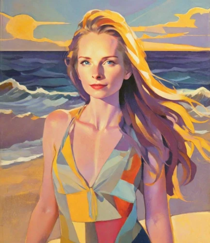 oil painting,blonde woman,girl on the dune,oil painting on canvas,bondi,oil on canvas,photo painting,daphne,young woman,beach background,palomino,woman portrait,color pencil,portrait of christi,the blonde in the river,portrait of a girl,ann margarett-hollywood,carol colman,painting technique,female model