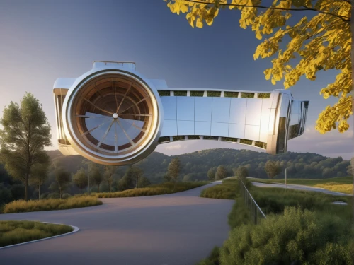 solar cell base,futuristic art museum,futuristic architecture,sky space concept,moveable bridge,futuristic landscape,3d rendering,eco hotel,stargate,mirror house,observation tower,cubic house,render,cube stilt houses,modern architecture,semi circle arch,water wheel,radio telescope,sky apartment,archidaily,Photography,General,Realistic
