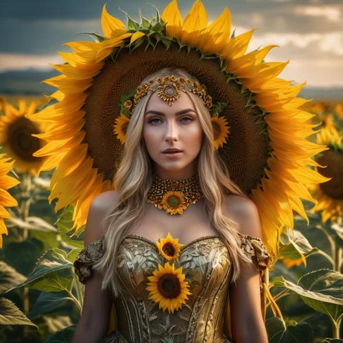 sun flowers,sunflower field,sunflowers,sunflower,woodland sunflower,sun flower,golden flowers,golden wreath,golden crown,flowers sunflower,yellow sun hat,gold flower,elven flower,yellow crown amazon,fantasy portrait,sunflower coloring,summer crown,sunflower lace background,stored sunflower,helianthus,Photography,General,Fantasy