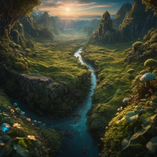 fantasy landscape,fantasy picture,world digital painting,fantasy art,3d fantasy,river landscape,fairy world,an island far away landscape,karst landscape,fantasy world,landscape background,virtual landscape,swampy landscape,nature landscape,mushroom landscape,landscapes,futuristic landscape,mountain world,mountain spring,chasm,Photography,General,Fantasy