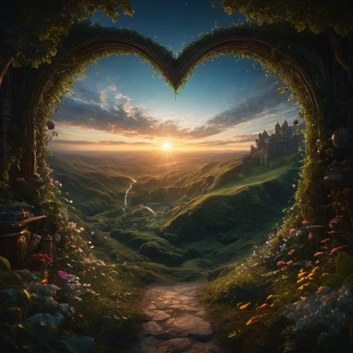 fantasy picture,the luv path,fantasy landscape,heaven gate,the heart of,hobbiton,fantasy art,landscape background,nature love,heart background,fairy world,garden of eden,fairy door,the mystical path,a fairy tale,love earth,fairytale,wonderland,fairy tale,land love,Photography,General,Fantasy