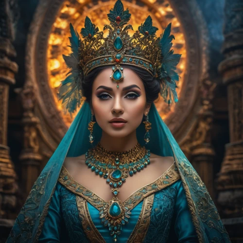 cleopatra,jaya,fantasy portrait,priestess,indonesian women,asian costume,aladha,indian bride,mystical portrait of a girl,garuda,orientalism,lakshmi,blue enchantress,teal blue asia,fantasy art,oriental princess,rebana,balinese,javanese,sacred art,Photography,General,Fantasy