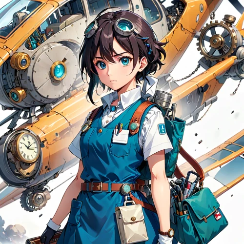 kantai collection sailor,heavy cruiser,flight engineer,engineer,kantai,light cruiser,steampunk,captain p 2-5,helicopter pilot,carrier,battleship,aircraft carrier,railroad engineer,pilot,mechanic,rotorcraft,steampunk gears,gears,harbin z-9,aircraft construction,Anime,Anime,Realistic