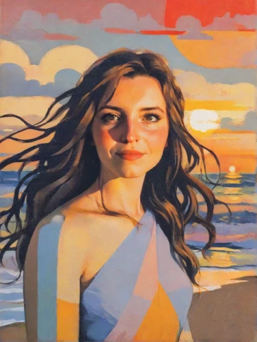 oil painting,oil painting on canvas,girl on the dune,oil on canvas,young woman,sea beach-marigold,sunset glow,portrait of a girl,beach background,girl on the river,art painting,girl portrait,moana,sea breeze,mystical portrait of a girl,the wind from the sea,sunset,romantic portrait,oil paint,color pencil