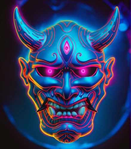 poseidon god face,tribal bull,blue demon,twitch icon,neon body painting,uv,bot icon,black light,vector illustration,minotaur,devil,light mask,edit icon,vector art,day of the dead icons,barong,head icon,download icon,life stage icon,golden mask,Conceptual Art,Sci-Fi,Sci-Fi 28