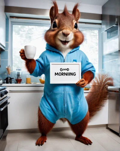 in the morning,housekeeping,mozilla,anthropomorphized animals,nursing,chef,emergency medicine,morning,pastry chef,employee,food processing,squirell,have breakfast,espressino,thickening agent,barista,vitaminizing,cleaning service,mocaccino,bonjour bongu